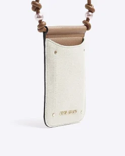 River Island canvas phone cross body bag Cream Best