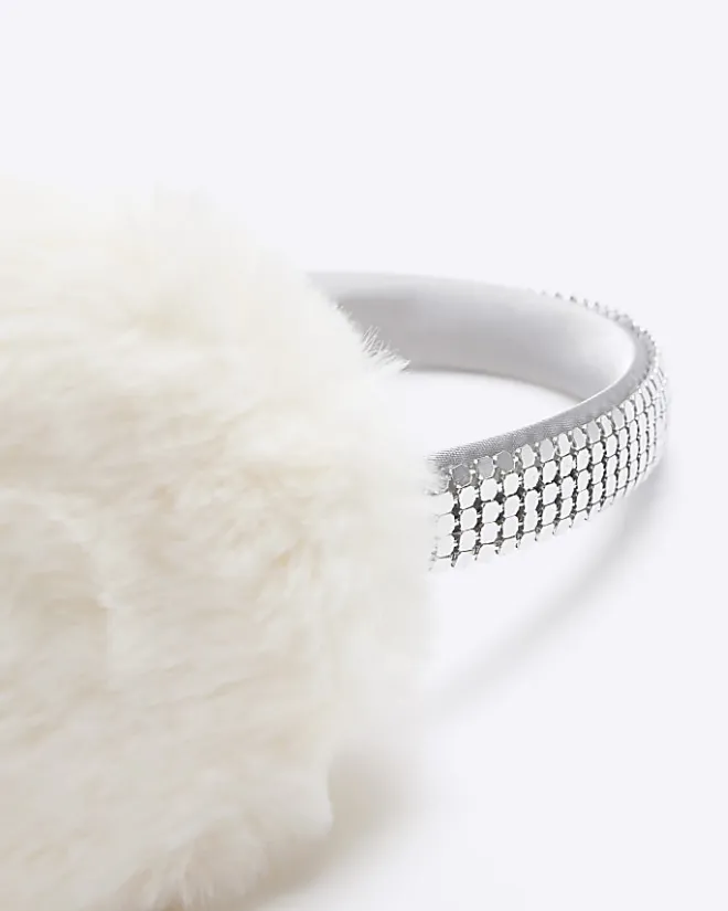River Island embellished earmuffs Cream Hot