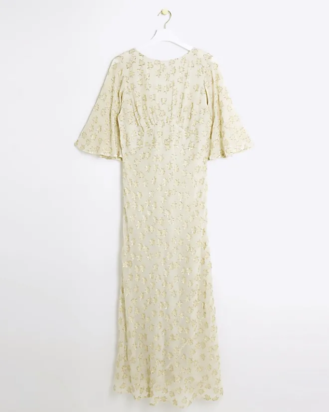 River Island glitter star maxi dress Cream Sale