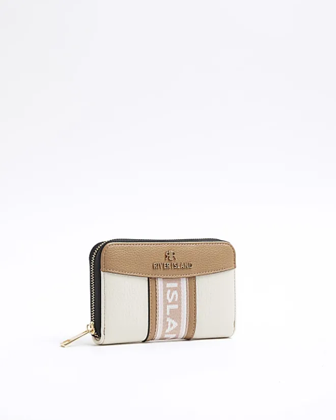 River Island panelled webbing purse Cream Hot
