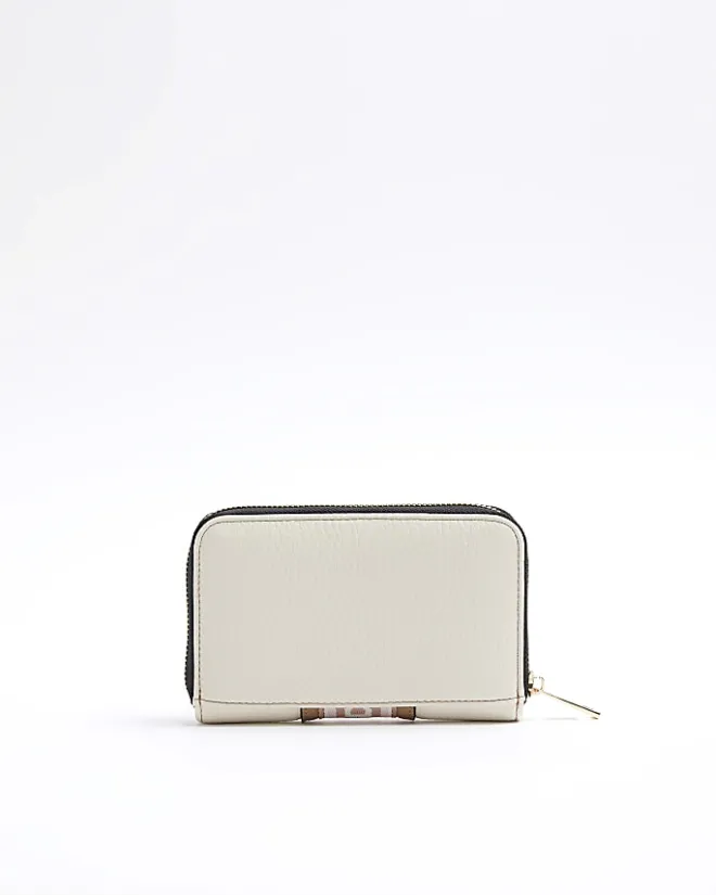 River Island panelled webbing purse Cream Hot