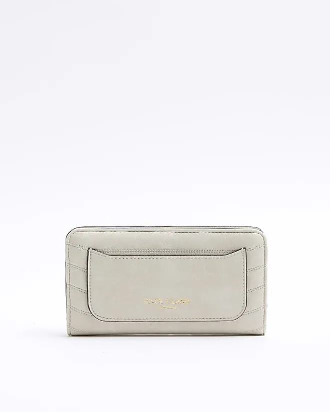 River Island quilted foldout purse Cream Sale