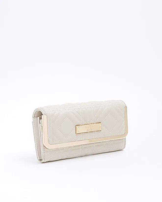 River Island quilted purse Cream Sale