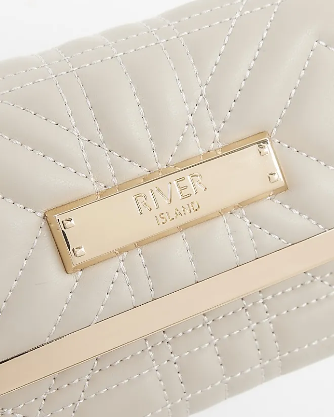 River Island quilted purse Cream Sale