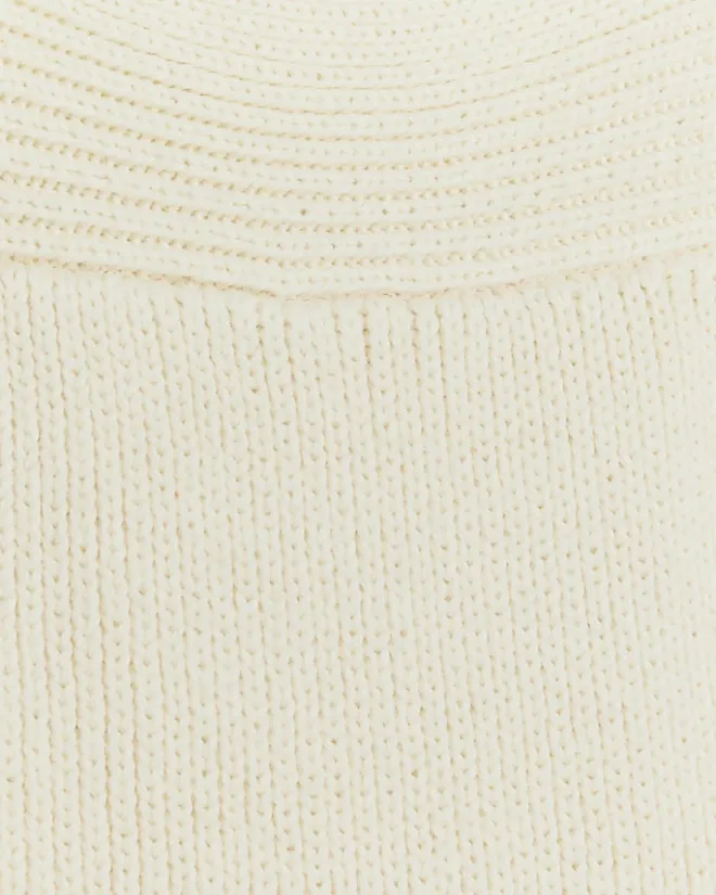 River Island square neck jumper mini dress Cream Online