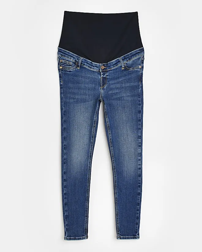 River Island Dark molly maternity skinny jeans Blue Fashion
