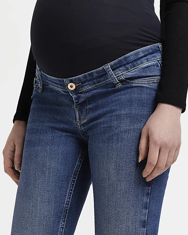 River Island Dark molly maternity skinny jeans Blue Fashion