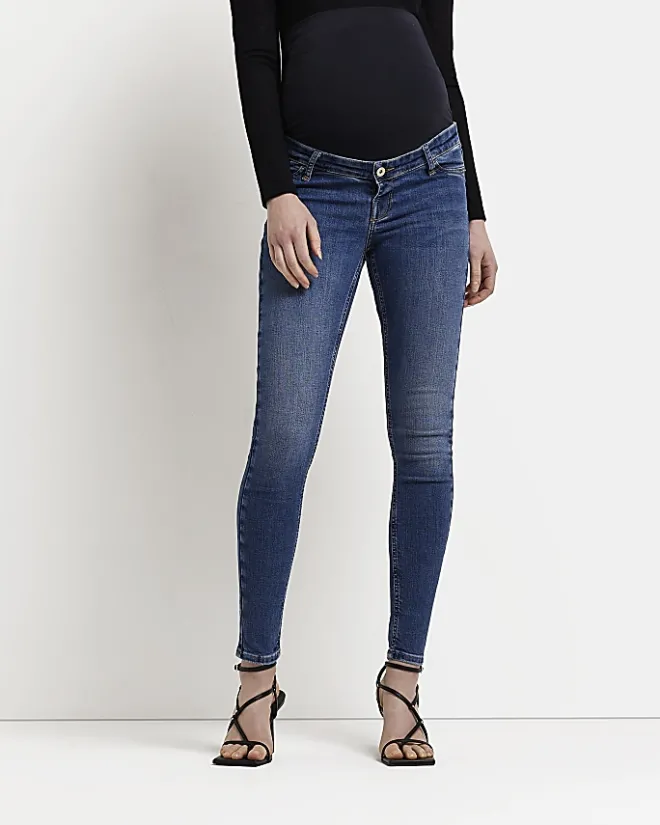 River Island Dark molly maternity skinny jeans Blue Fashion