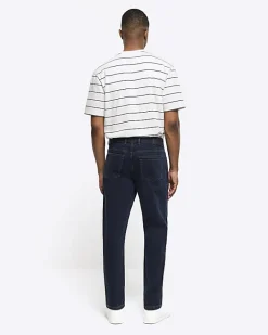 River Island Dark tapered fit jeans Blue Fashion