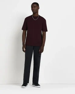 River Island Dark regular fit t-shirt Red New