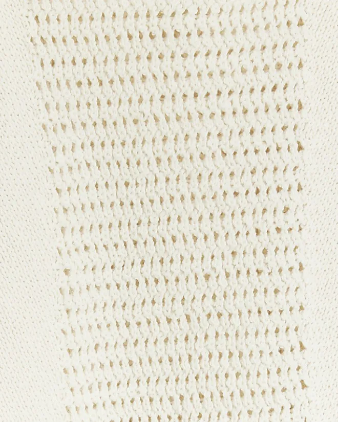 River Island Ecru crochet beaded cami top Cream Sale