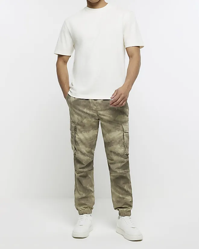River Island Ecru regular fit t-shirt Stone Hot