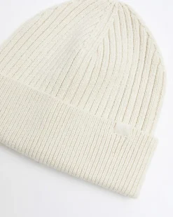 River Island Ecru rib beanie Stone Hot
