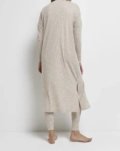 River Island Ecru space dye print maternity maxi cardigan Cream Online