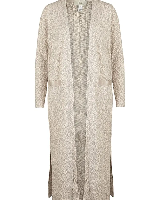 River Island Ecru space dye print maternity maxi cardigan Cream Online