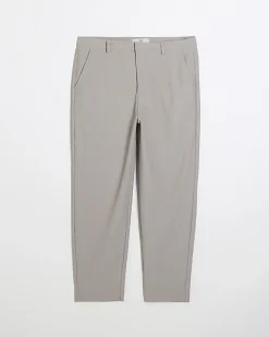 River Island Ecru tapered fit plisse smart trousers Stone Hot