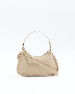 River Island Girls Beige Flower Shoulder Scoop Bag Cream Fashion
