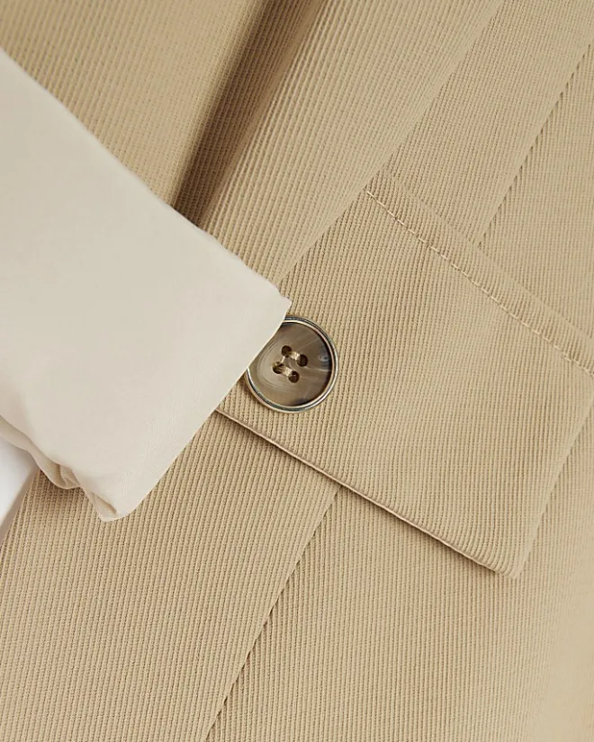River Island Girls beige rolled sleeve blazer Cream Sale