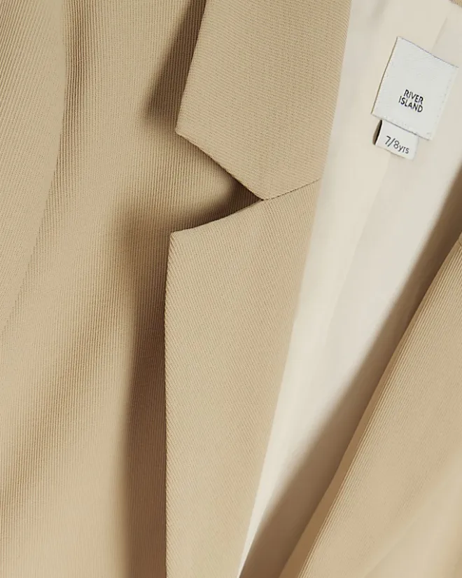 River Island Girls beige rolled sleeve blazer Cream Sale