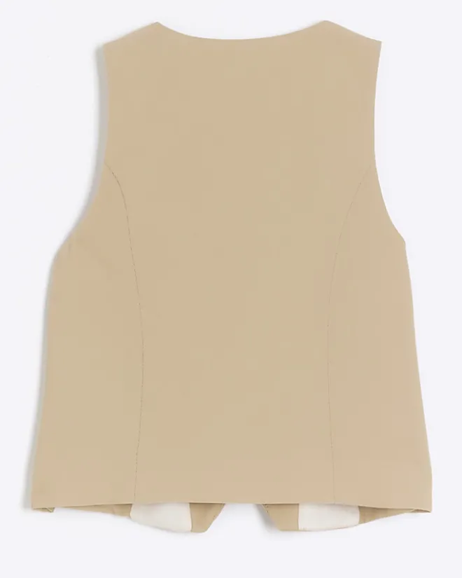 River Island Girls beige waistcoat Stone Hot