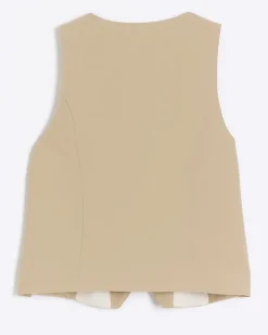 River Island Girls beige waistcoat Stone Hot
