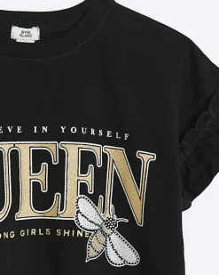 River Island Girls bee graphic t-shirt Black Hot