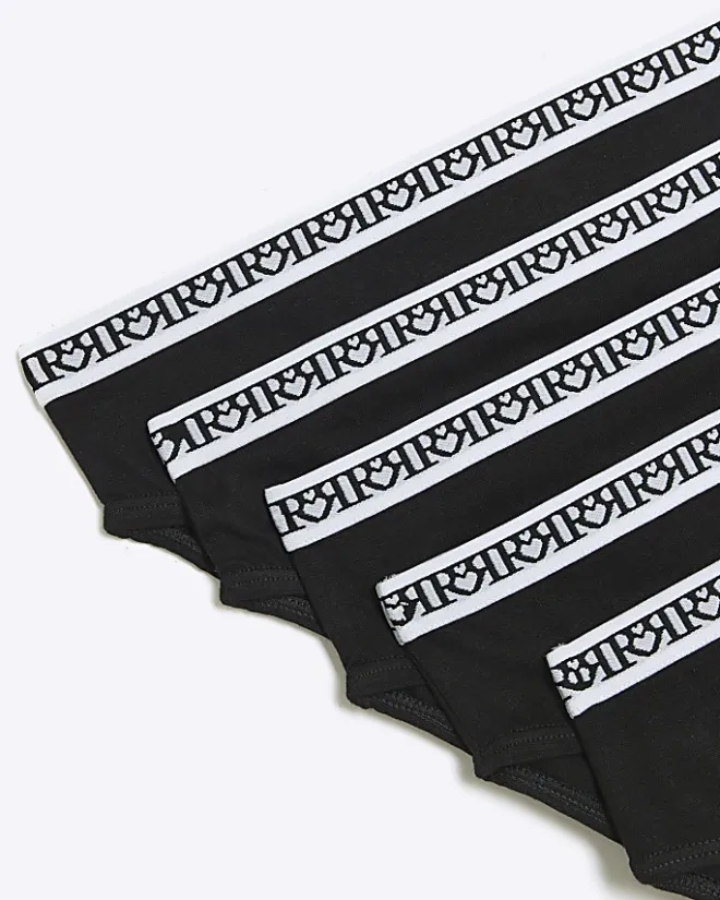 River Island Girls brief 10 pack Black Clearance