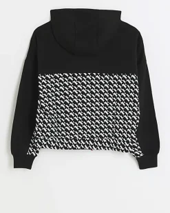 River Island Girls ELLE Oversized Boxy Hoodie Black Best