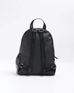 River Island Girls quilted bow detail backpack Black Best