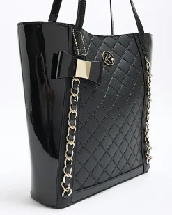 River Island Girls quilted chain detail shopper bag Black Discount