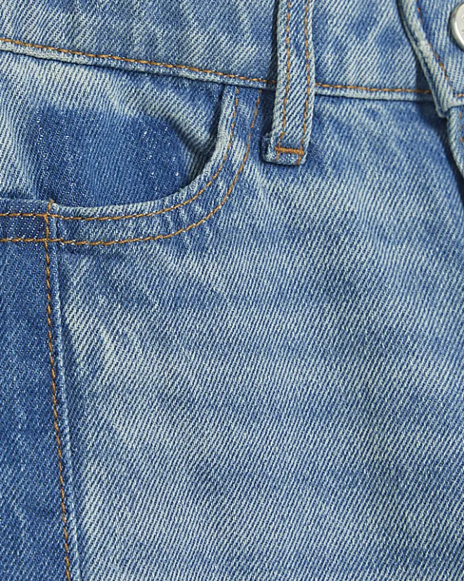 River Island Girls patchwork wide leg jeans Blue Hot