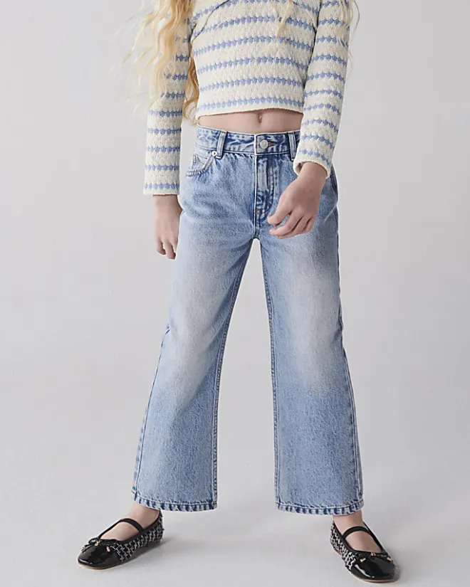 River Island Girls straight fit jeans Blue Clearance