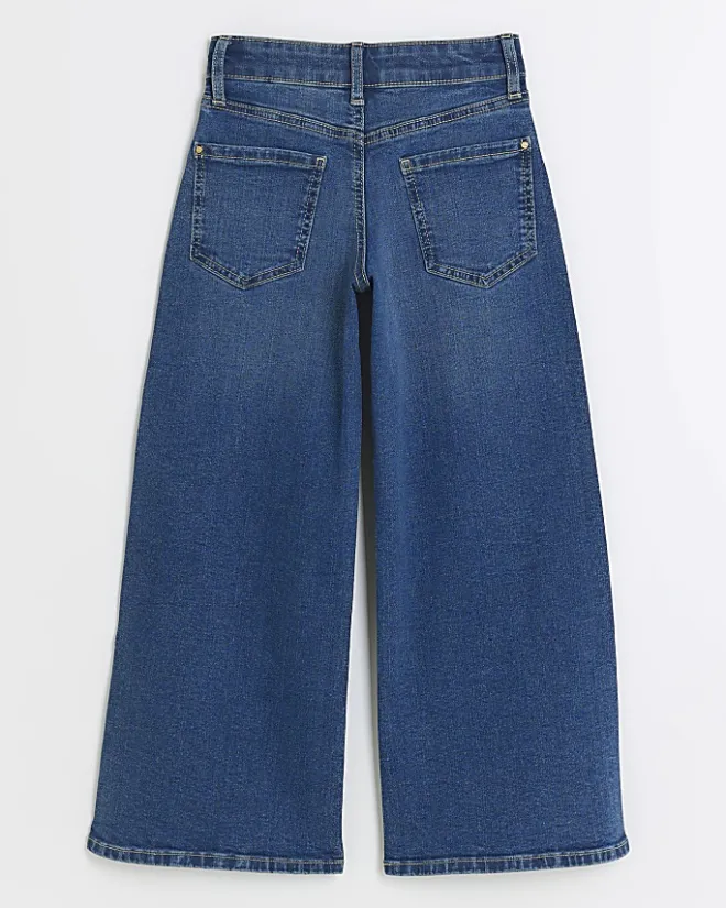 River Island Girls wide leg jeans Blue Outlet