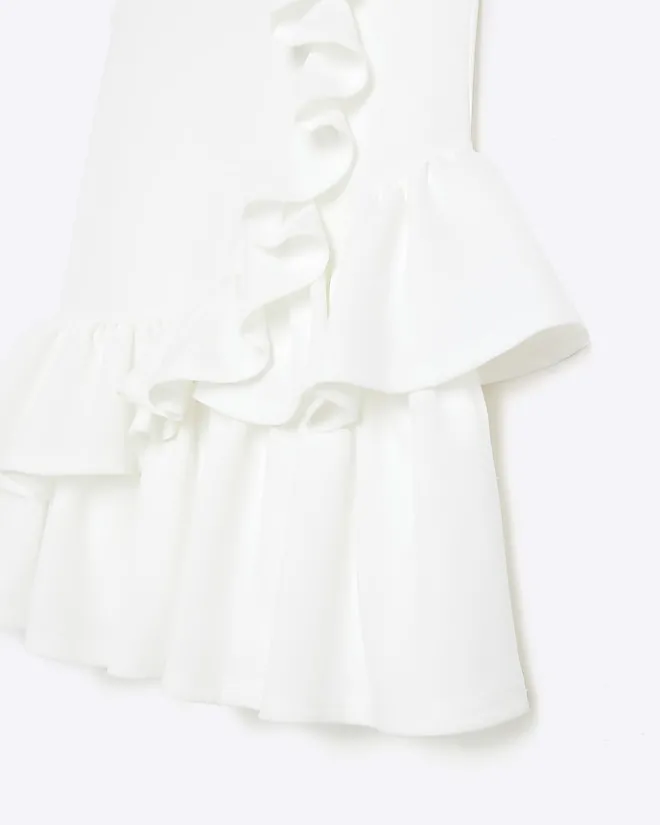 River Island Girls frill sleeveless shift dress Cream Best