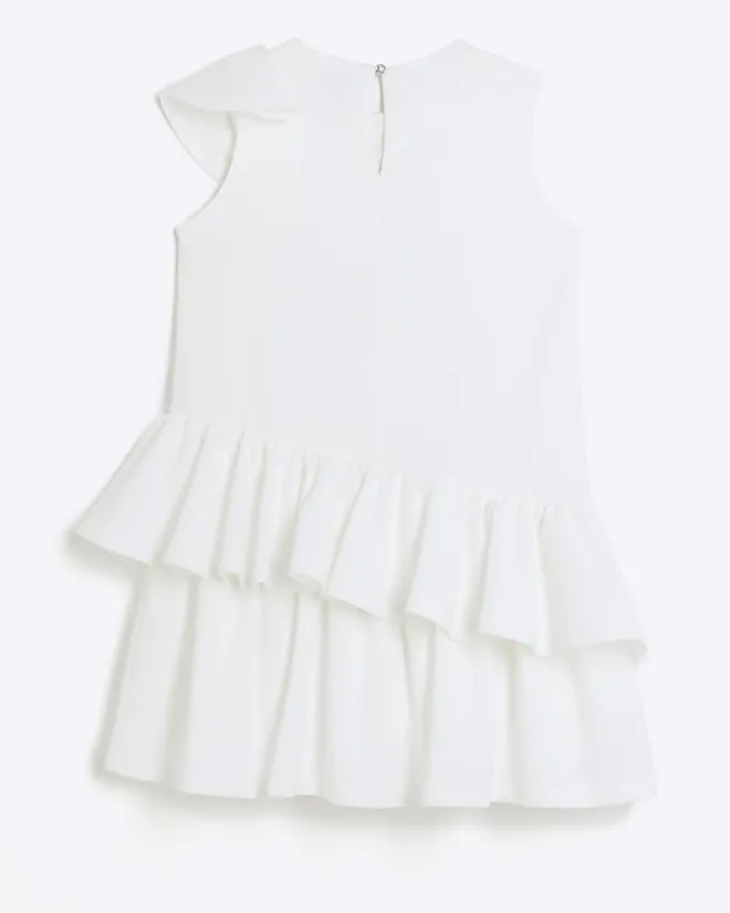 River Island Girls frill sleeveless shift dress Cream Best