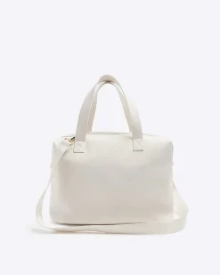 River Island Girls heart quilt travel bag Cream Discount