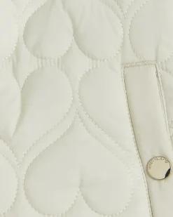 River Island Girls padded heart quilted coat Cream Outlet