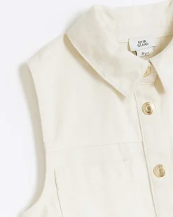 River Island Girls pinafore dress Cream Fashion
