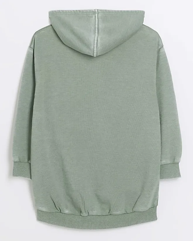 River Island Girls graphic washed hoodie Green Fashion