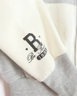 River Island Girls colour block zip hoodie Grey Hot