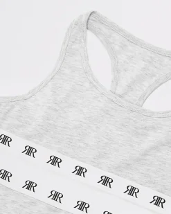 River Island Girls RI crop top and brief set Grey Clearance