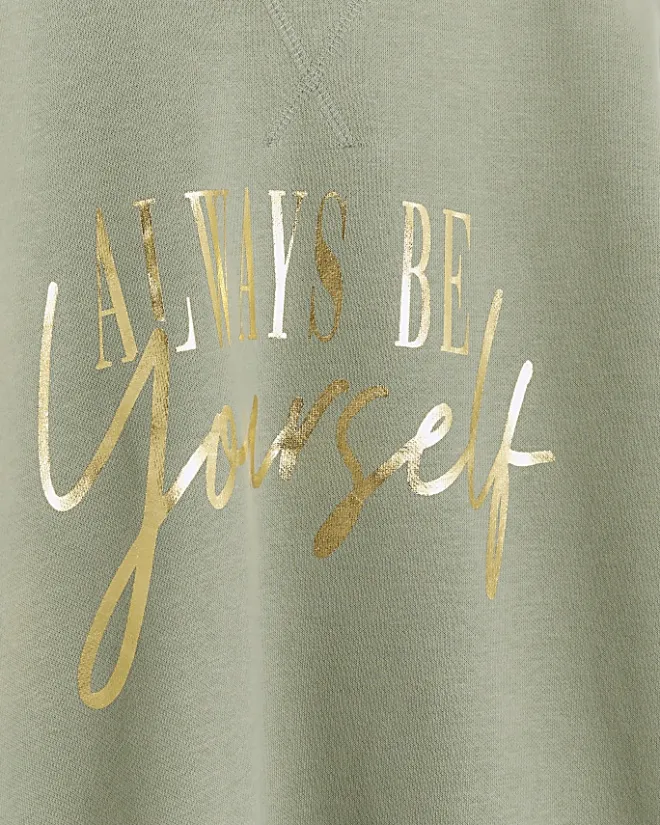 River Island Girls oversized hoodie and leggings set Khaki Sale