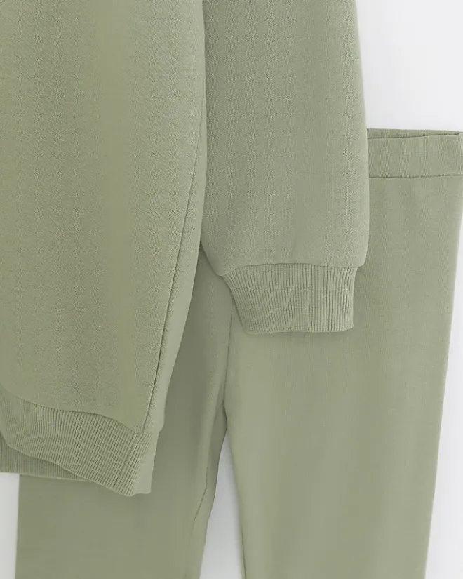 River Island Girls oversized hoodie and leggings set Khaki Sale
