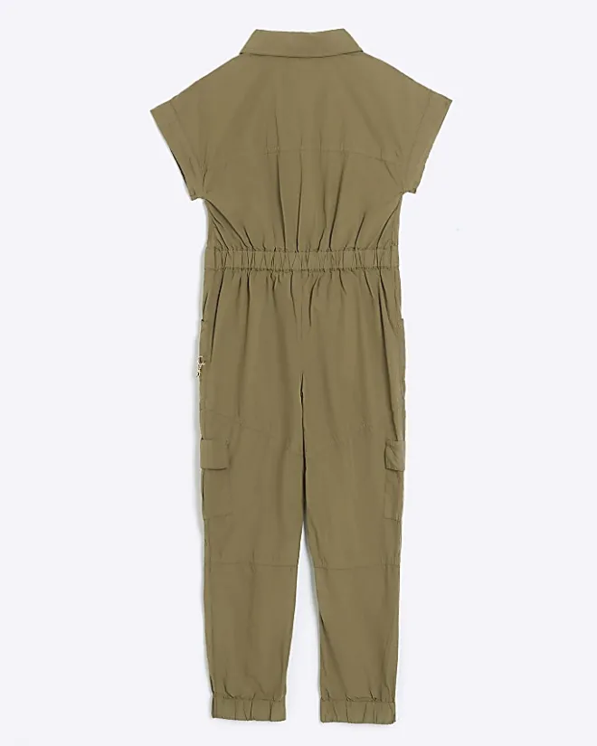 River Island Girls utility jumpsuit Khaki Fashion