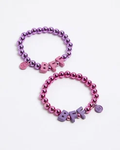 River Island Girls BFF beaded bracelets Pink Fashion