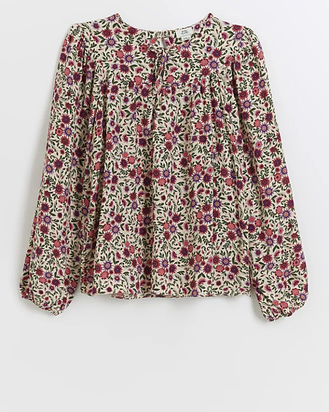 River Island Girls floral blouse Pink Hot