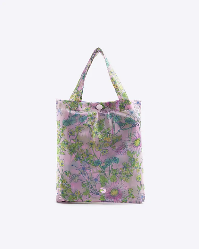 River Island Girls floral rain coat and bag set Pink Online