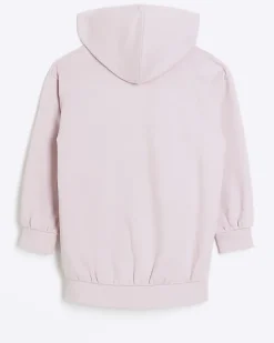River Island Girls floral zip up hoodie Pink Clearance