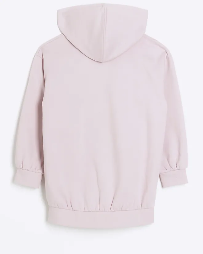 River Island Girls floral zip up hoodie Pink Clearance