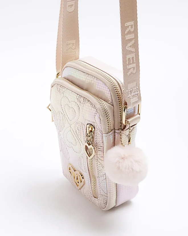 River Island Girls heart quilted festival bag Pink Best